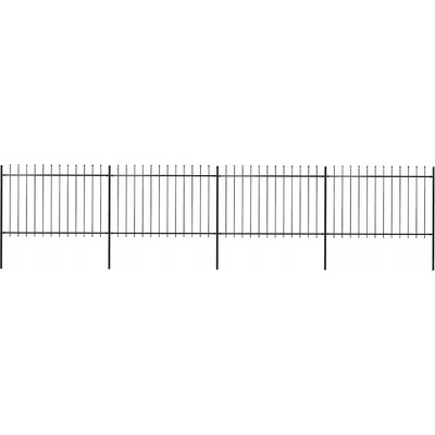 zahrada-XL Zahradní plot s hroty ocelový 6,8 x 1,2 m černý