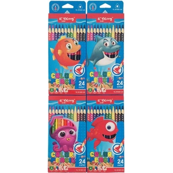 Цветни моливи двувърхи 12бр/24цв. yl191051-24
