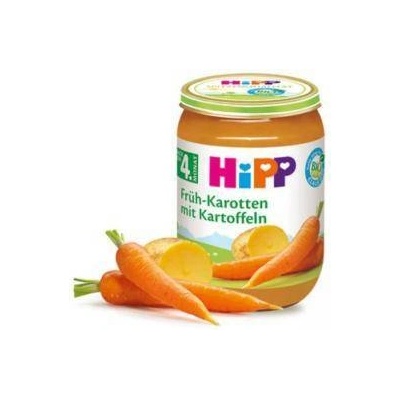 HiPP Био пюре от ранни моркови и картофи hipp, 4+ месеца, 190гр