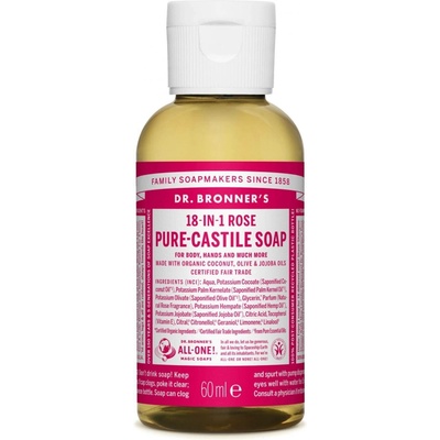 Dr. Bronner's přírodní tekuté mýdlo s růží 18v1 60 ml
