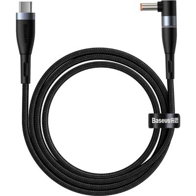 Baseus Magnetic Zinc Cable (CATXC-X01) - USB-C кабел с магнитен адаптер за Lenovo лаптопи (5.5x2.5мм) (200 см) (черен)