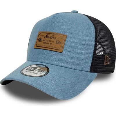 NEW ERA 940 Af Trucker Denim Leather Patch CAM