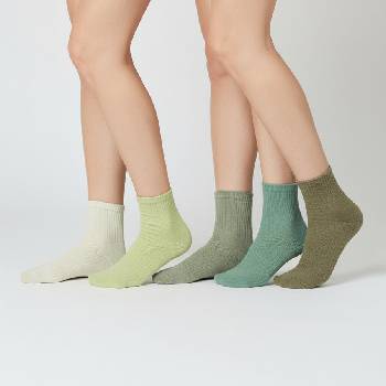 Комплект дамски чорапи в зелено - 5 чифта