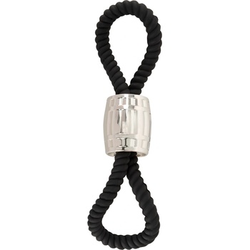 Rebel Heavy Rope Cock Strap with 2 Loops Black