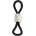 Rebel Heavy Rope Cock Strap with 2 Loops Black
