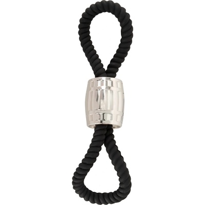 Rebel Heavy Rope Cock Strap with 2 Loops Black