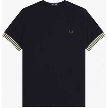 Fred Perry Тениска Fred Perry Stripe Cuff T-Shirt - Black 184