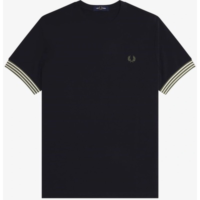 Fred Perry Тениска Fred Perry Stripe Cuff T-Shirt - Black 184