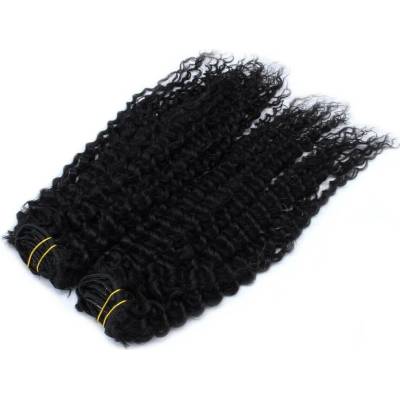 Kudrnatý clip in maxi set 53cm pravé lidské vlasy REMY ČERNÁ