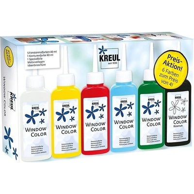 Kreul Hobby Line Základní sada barev na sklo Window Color 95297 – Zboží Dáma