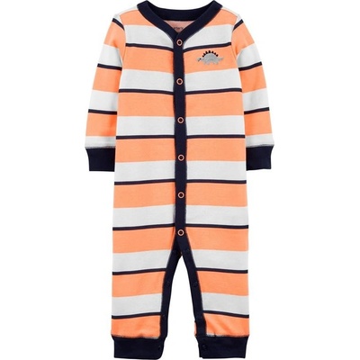 CARTER'S Overal bez nožiček na druky Sleep & Play Orange Stripes chlapec
