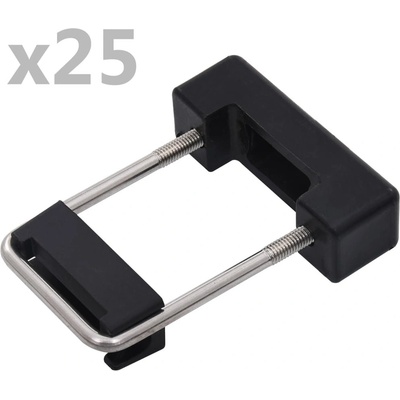 Spona ve tvaru U s plastem pro plotové sloupky 60x40 mm 25 sad 737858