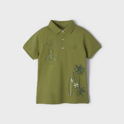 MAYORAL Поло тениска с къс ръкав за момче със сърфове Майорал в зелено