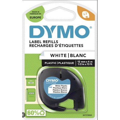 Dymo originální páska do tiskárny štítků, Dymo, 91221, S0721660, černý tisk/bílý podklad, S0721660 / 91221