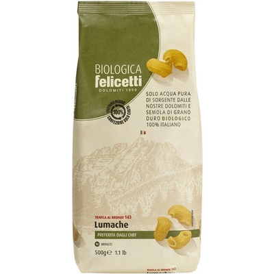 Felicetti Lumache z tvrdé pšenice Bio vegan 0,5 kg