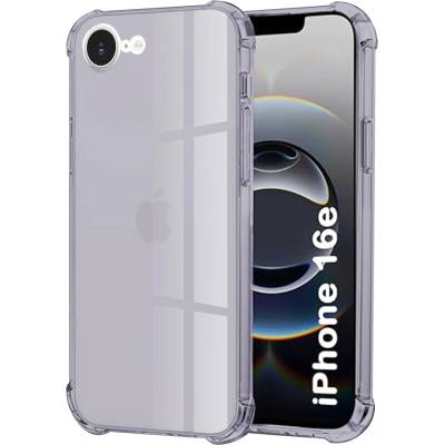 Techsuit Калъф за iPhone 16e - Techsuit - Удароустойчив Clear Silicone - Опушено Черен