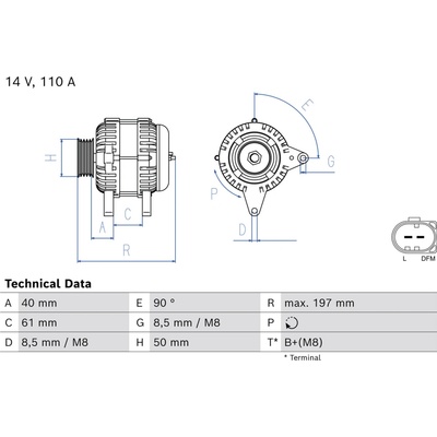 Alternátor BOSCH 0 986 084 810 (0986084810)