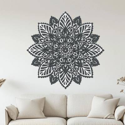 dřevo života 3 vrstvá mandala VDĚČNOSTI Rozměry šxv (cm): 40x40, Zvolte barevný dekor: antracitová-bílá