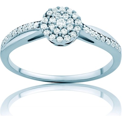 SAVICKI Годежен пръстен със страничен камък: бяло злато. диаманти