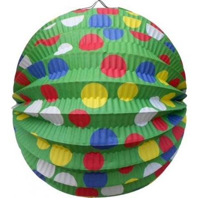 Lampión okrúhly Párty zelený 24cm