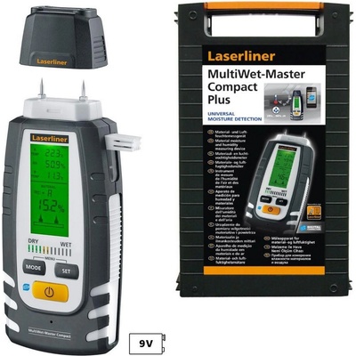 Laserliner Влагомер с разгъващ се сензор за вътрешен климат и интерфейс за цифрово свързване Laserliner MultiWet-Master Compact Plus (BLE), 082.390A (082.390A)