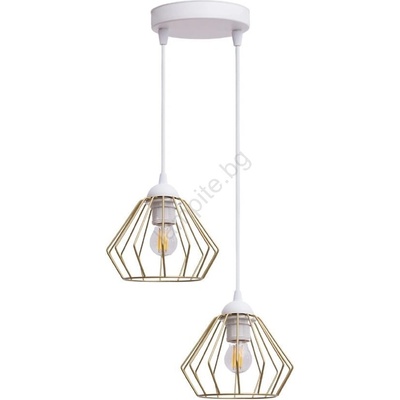 HEXE Пендел CEED GOLD 2xE27/60W/230V Ø 28 см бял/златист (HX0247)