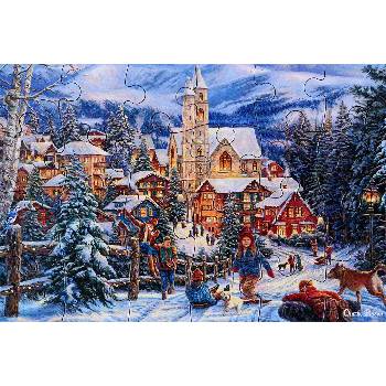 Castorland Пъзел-пощенска картичка Castorland от 24 части - Спускане с шейна към града