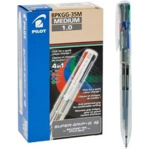 Pilot Super Grip G 4-цветна полупрозрачна химикалка BPKGG-35M-NC (BPKGG-35M-NC)