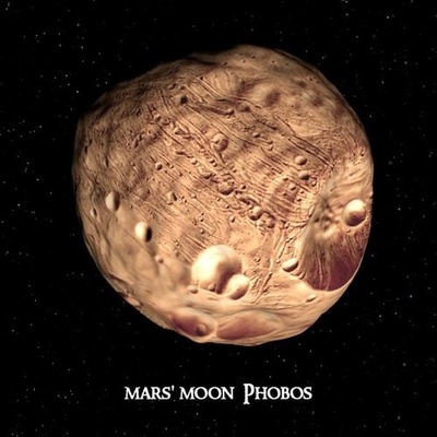 (D) 3D pohľadnica štvorec Phobos
