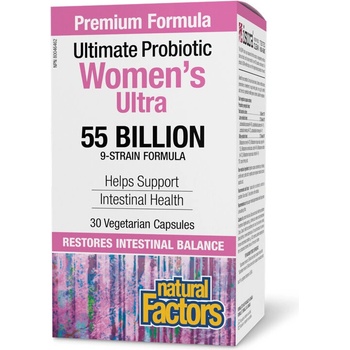 Natural Factors Пробиотик за Жени, 55 млрд. активни пробиотици, 9 щама формула 30 капсули | Natural Factors (1828 NF)