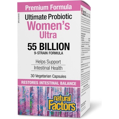 Natural Factors Пробиотик за Жени, 55 млрд. активни пробиотици, 9 щама формула 30 капсули | Natural Factors (1828 NF)