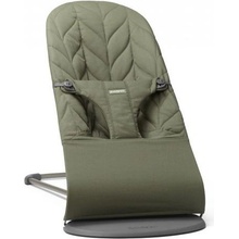 BabyBjörn lehátko Bouncer Bliss Dark green Woven Petal, tmavě šedá konstrukce