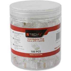 TECHLY IWP-JAR-C6RTY RJ45 Конектор 8P/8C Cat6 UTP, Жица, 100 бр (IWP-JAR-C6RTY)