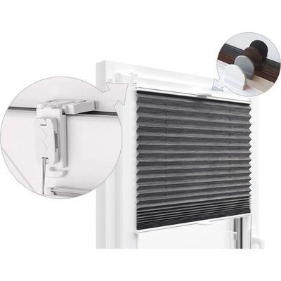 Zebra-shop Plissé Lux Dolomit Grafit melír PD309 106 x 80-110 cm