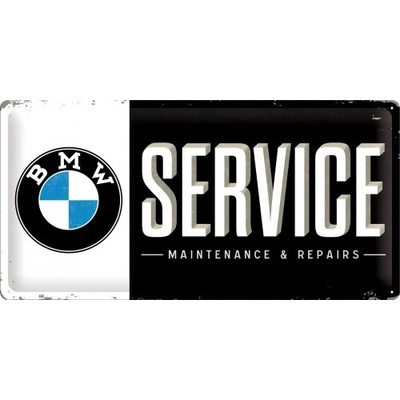 Plechová ceduľa BMW - Service, 50 x 25 cm