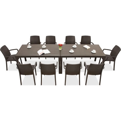 BICA Комплект за хранене за градина Houston/Indiana 10 кафяви Bica (BC9094BRx2-10x9093BR)