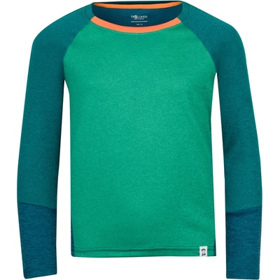 Trollkids Детска спортна тениска Trollkids Kid's Seiland Longsleeve Sport shirt - Sea Green / Lagoon Green / Sahara Sunset - размер 116 (EU) (704-4653-0315)