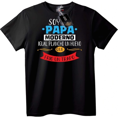 NOONEBRAND Тениска Модерен Татко: Готин и Забавен - S, Black
