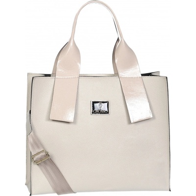 Grosso elegantná väčšia dámska kabelka do ruky S684 béžová