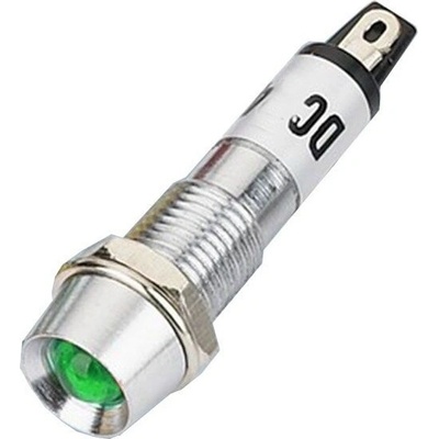 Kontrolka 12V LED Zelená do otvoru 8mm