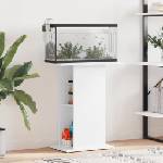 vidaXL Поставка за аквариум, бяла, 60, 5x36x72, 5 см, инженерно дърво (833639)