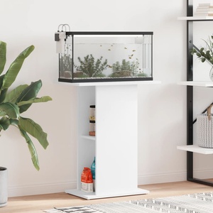 vidaXL Поставка за аквариум, бяла, 60, 5x36x72, 5 см, инженерно дърво (833639)