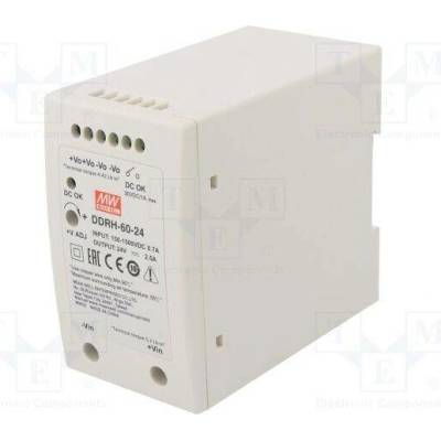 MEAN WELL DDRH-60-24 Měnič: DC/DC; 60W; Uvst: 150÷1500VDC; Uvýst: 24VDC; Ivýst: 2,5A; 4kV