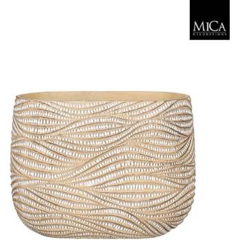 Mica КАШПА КЕРАМИЧНА ОВАЛНА hendrick 28х16х21см КРЕМ (1113689)