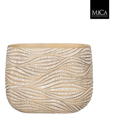 Mica КАШПА КЕРАМИЧНА ОВАЛНА hendrick 28х16х21см КРЕМ (1113689)