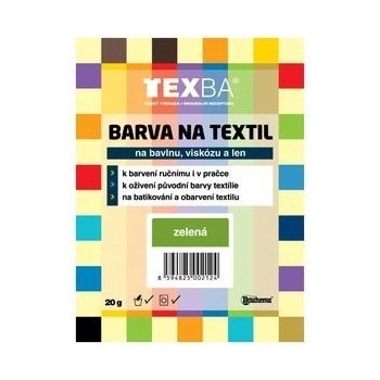 TEXBA 08 Zelená 20 g Barva na textil na bavlnu viskózu a len