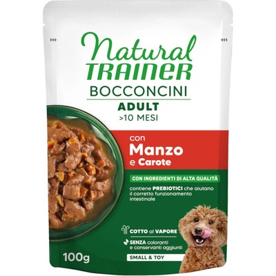 Natural Trainer Bocconcini Adult Small & Toy kousky v omáčce hovězí 6 x 100 g