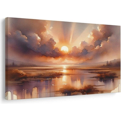 Obraz západ slunce nad krajinou - 60x40