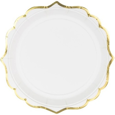 Party Deco Парти Чинии в Бяло - (1 пакет / 6 бр. )