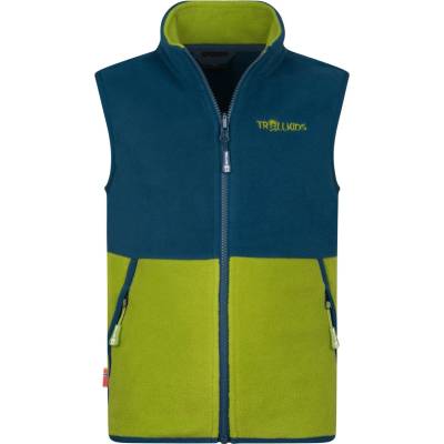 TROLLKIDS Детски поларен елек Trollkids Kid's Kjerag Vest Fleece vest - Pear Green / Madeira Blue - размер 152 (EU) (703-4667-0618)
